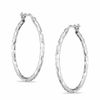 Thumbnail Image 1 of 30mm Sterling Silver Checkered Hoop Earrings