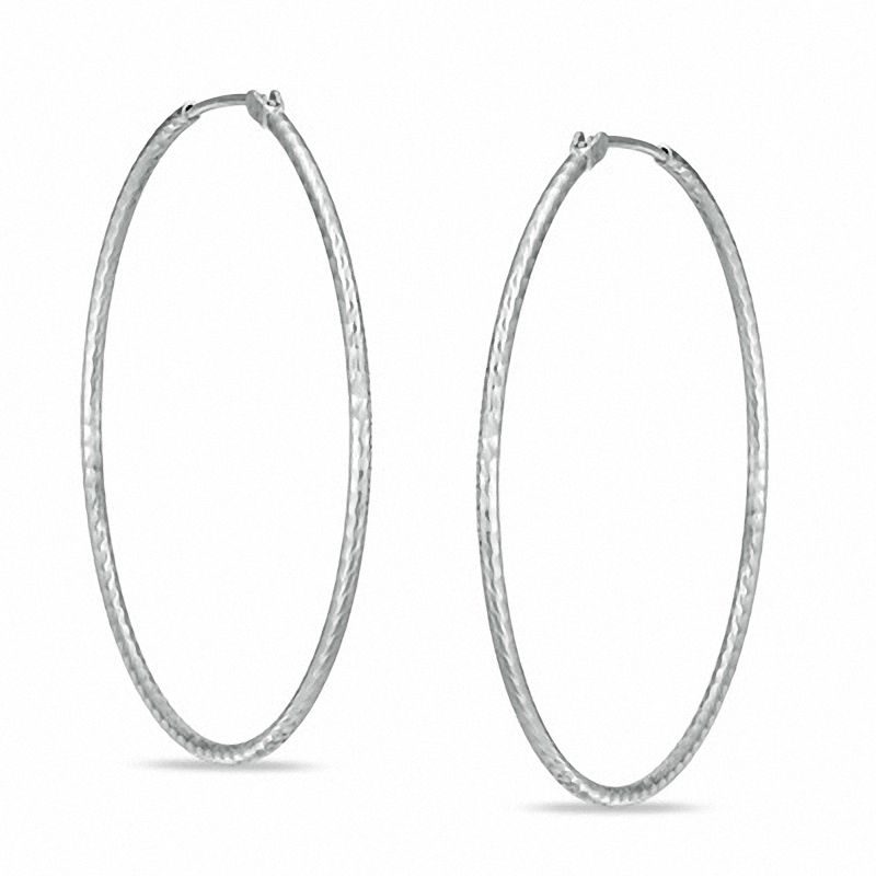 45mm Sterling Silver Thin Hoop Earrings