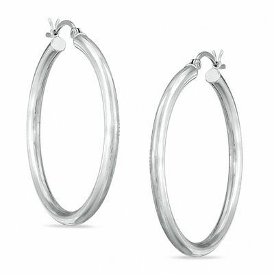 Zales Polished Plain Hoop Earrings