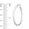 Thumbnail Image 2 of 35mm Sterling Silver Polished Plain Hoop Earrings