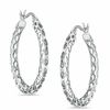 Thumbnail Image 0 of 25.4mm Honeycomb Hoop Earrings in Sterling Silver