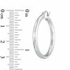 Thumbnail Image 2 of 25mm Sterling Silver Plain Tube Hoop Earrings