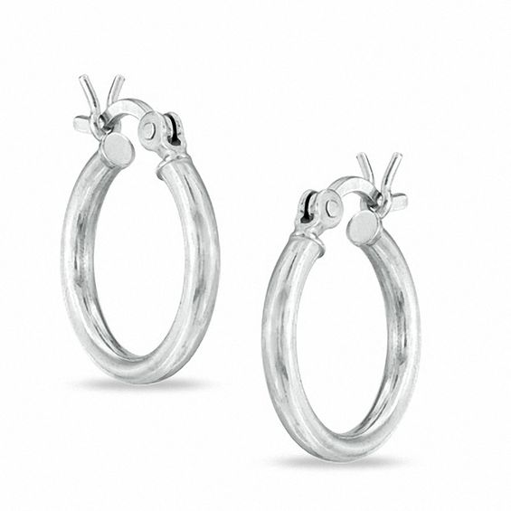 10mm Sterling Silver Plain Tube Hoop Earrings