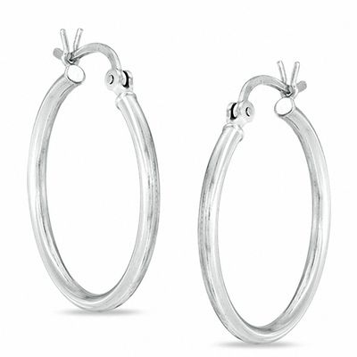 Details about / 925 Sterling Silver Plain Huggie Hoop 25mm Round Tube Earrings Gift Boxed