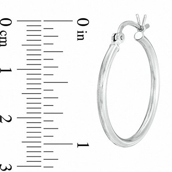 20mm Sterling Silver Plain Tube Hoop Earrings
