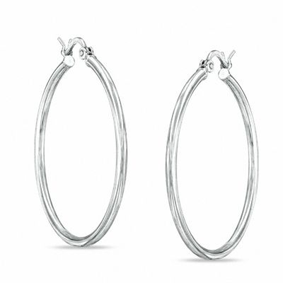 Decorative Sterling Silver Hoop Earrings