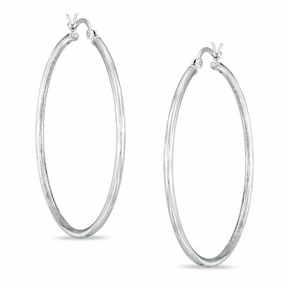 Sterling Silver Hoop Earrings 40mm 