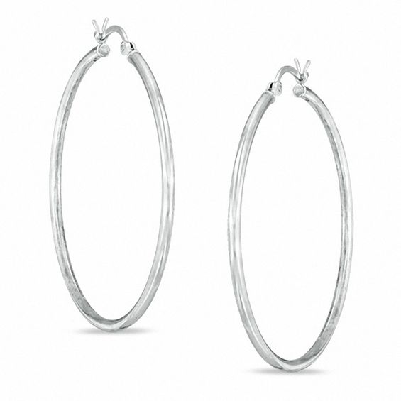 Details about   STERLING SILVER HOOP EARRINGS 25MM ROUND CREOLE POLISHED TUBE PLAIN SLEEPERS BOX 