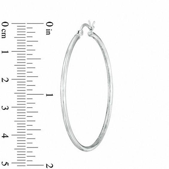 40mm Sterling Silver Plain Tube Hoop Earrings