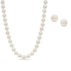 Thumbnail Image 1 of Blue Lagoon® by Mikimoto 7.5-8.0mm Akoya Cultured Pearl Strand and Earrings Set in 14K White Gold with Diamond Accent