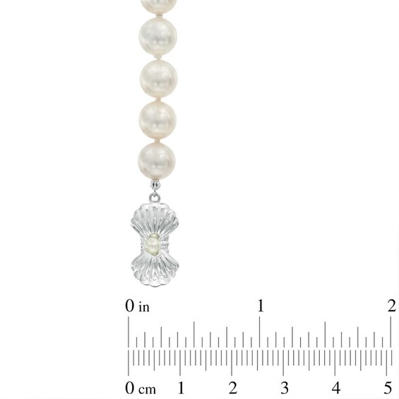 Blue LagoonÂ® by Mikimoto 7.5-8.0mm Akoya Cultured Pearl Strand and Earrings Set in 14K White Gold with Diamond Accent