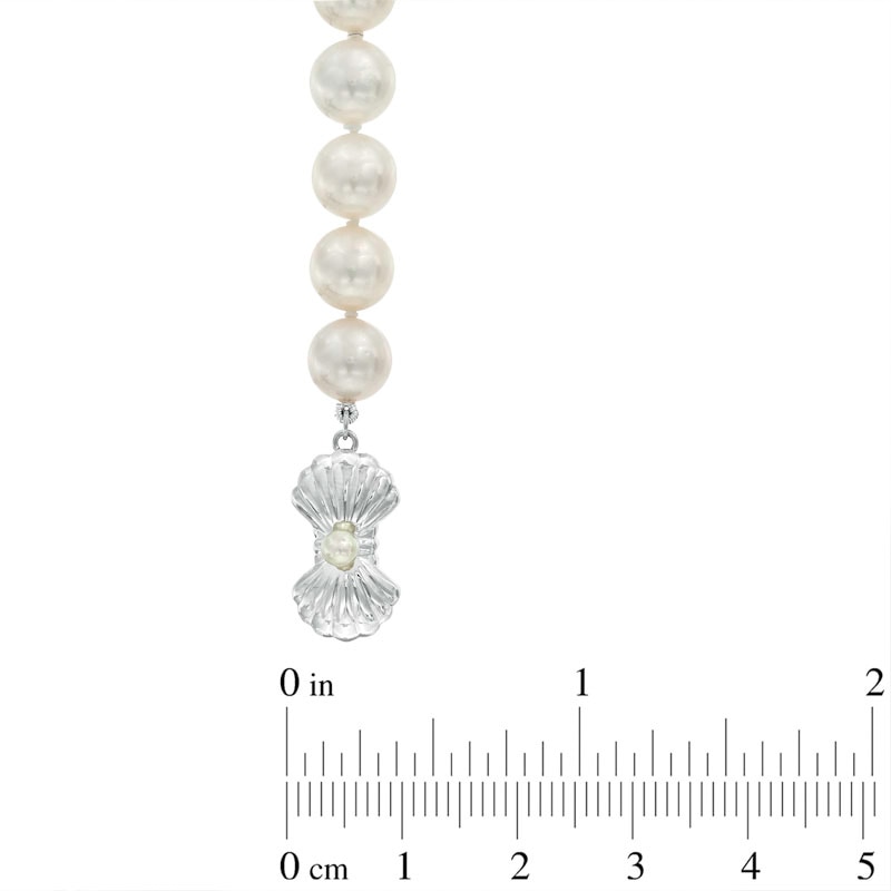 Main Image 2 of Blue Lagoon® by Mikimoto 7.5-8.0mm Akoya Cultured Pearl Strand and Earrings Set in 14K White Gold with Diamond Accent