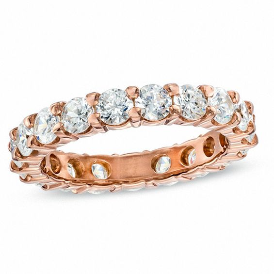 3 CT. T.W. Diamond Eternity Wedding Band in 14K Rose Gold | Zales