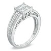Thumbnail Image 2 of 5/8 CT. T.W. Quad Princess-Cut Diamond Double Row Engagement Ring in 14K White Gold