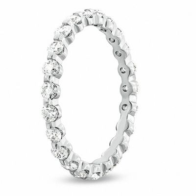 1/10 Carat Diamond 3/4 Eternity Wedding Band Ring in 14K Gold 