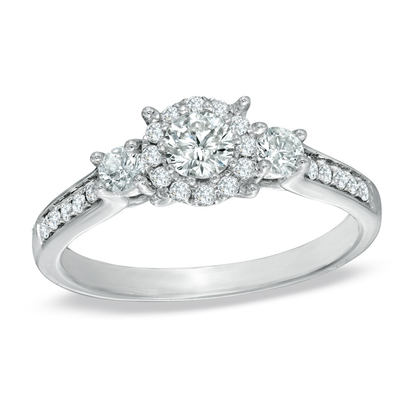 5/8 CT. T.W. Diamond Frame Engagement Ring in 14K White Gold