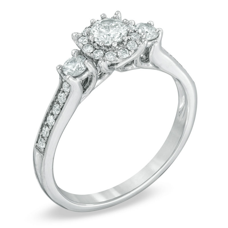5/8 CT. T.W. Diamond Frame Engagement Ring in 14K White Gold