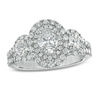 Thumbnail Image 0 of Vera Wang Love Collection 1-1/2 CT. T.W. Oval Diamond Three Stone Engagement Ring in 14K White Gold