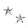 Thumbnail Image 1 of Diamond Fascination™ Starfish Stud Earrings in Sterling Silver with Platinum Plating