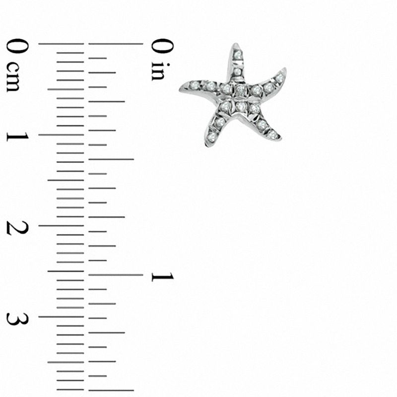 Diamond Fascination™ Starfish Stud Earrings in Sterling Silver with Platinum Plating