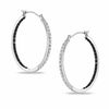 Thumbnail Image 0 of Enhanced Black and White Diamond Fascination™ Inside-Out Hoop Earrings in Sterling Silver