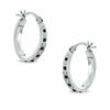 Thumbnail Image 0 of Enhanced Black and White Diamond Fascination™ Hoop Earrings in Sterling Silver