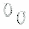 Thumbnail Image 1 of Enhanced Black and White Diamond Fascination™ Hoop Earrings in Sterling Silver