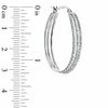 Thumbnail Image 2 of Diamond Fascination™ Triple Hoop Earrings in Sterling Silver with Platinum Plating