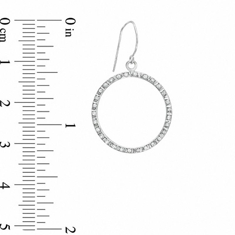Diamond Fascination™ Circle Drop Earrings in 14K White Gold