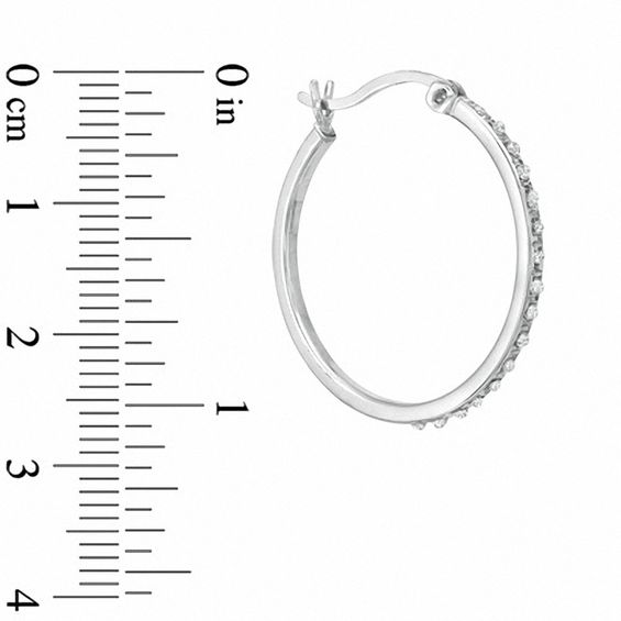 Diamond Fascinationâ¢ Hoop Earrings in Sterling Silver with Platinum Plating