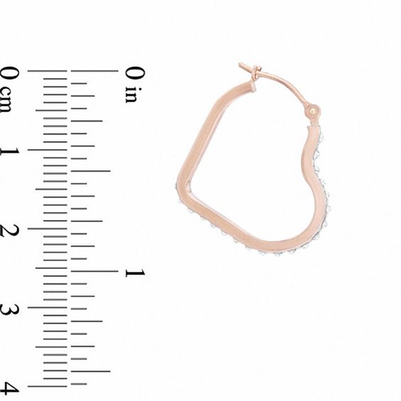 Diamond Fascinationâ¢ Heart-Shaped Hoop Earrings in 14K Rose Gold