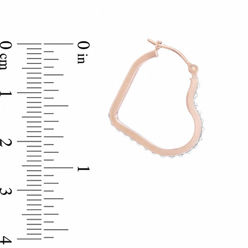 Main Image 2 of Diamond Fascination™ Heart-Shaped Hoop Earrings in 14K Rose Gold