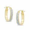 Thumbnail Image 0 of Diamond Fascination™ U-Hoop Earrings in Sterling Silver and 18K Gold Plate