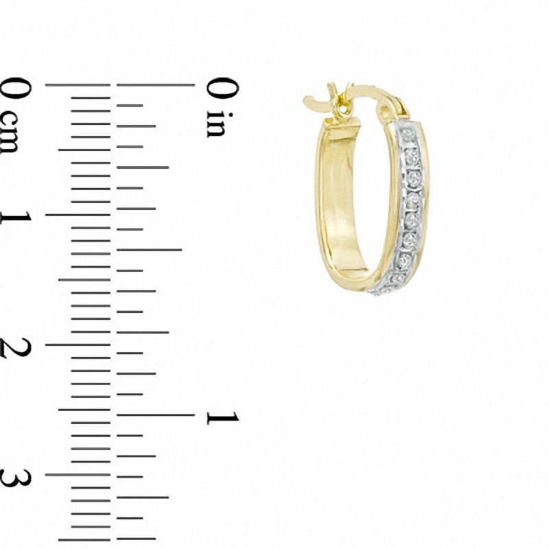 Main Image 2 of Diamond Fascination™ U-Hoop Earrings in Sterling Silver and 18K Gold Plate