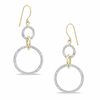 Thumbnail Image 1 of Diamond Fascination™ Triple Circle Drop Earrings in Sterling Silver and 18K Gold Plate