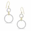 Thumbnail Image 0 of Diamond Fascination™ Triple Circle Drop Earrings in Sterling Silver and 18K Gold Plate