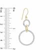 Thumbnail Image 2 of Diamond Fascination™ Triple Circle Drop Earrings in Sterling Silver and 18K Gold Plate