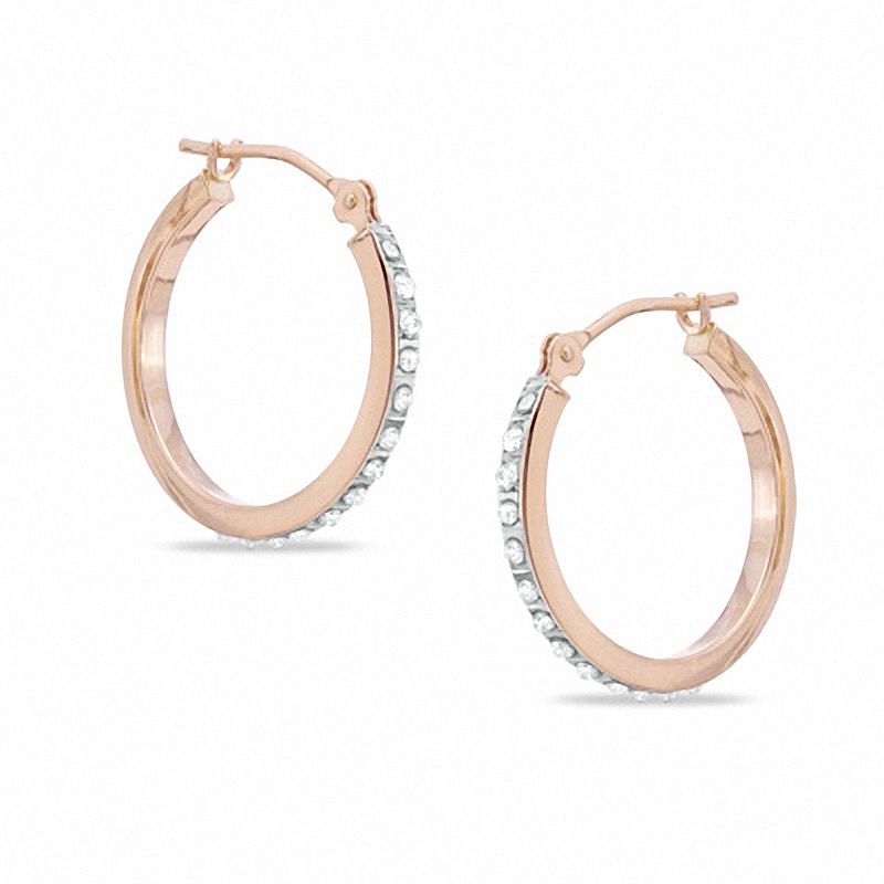 Diamond Fascination™ Hoop Earrings in 14K Rose Gold