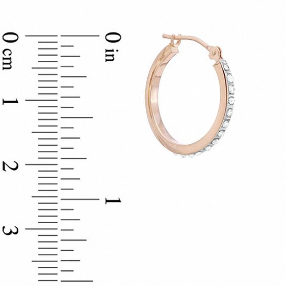 Diamond Fascinationâ¢ Hoop Earrings in 14K Rose Gold