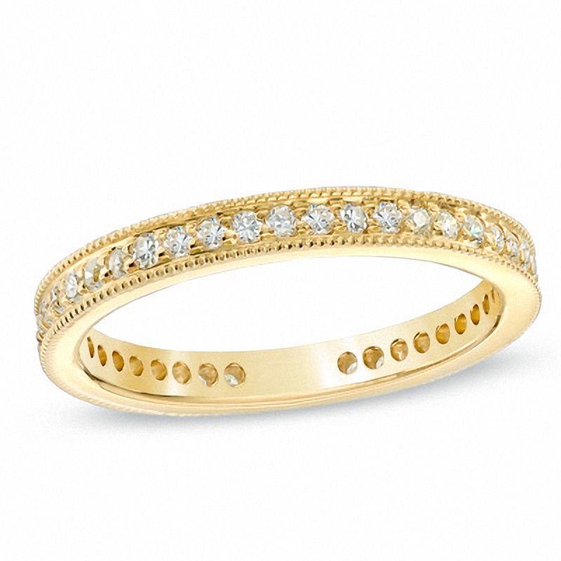 1/2 CT. T.W. Diamond Vintage-Style Eternity Wedding Band in 14K Gold