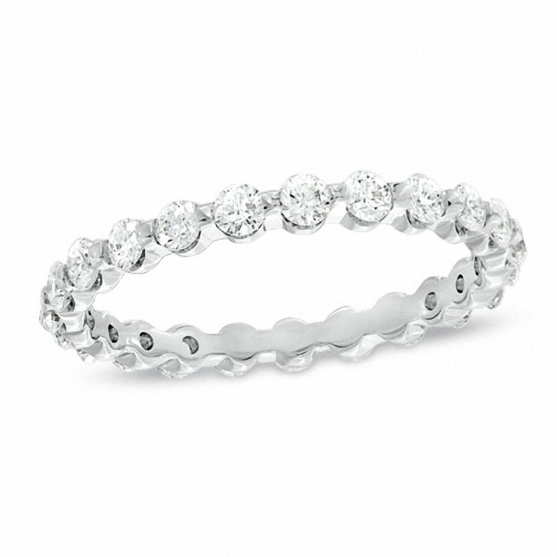 1 CT. T.W. Diamond Eternity Wedding Band in 14K White Gold