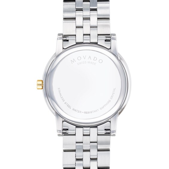 Men's Movado MuseumÂ® Classic Two-Tone PVD Watch with Black Dial (Model: 0607200)