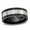 Thumbnail Image 1 of 8.0mm Center Stripe Wedding Band in Two-Tone Stainless Steel