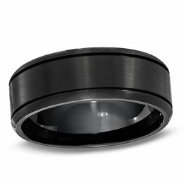 8.0mm Black Stainless Steel Wedding Band