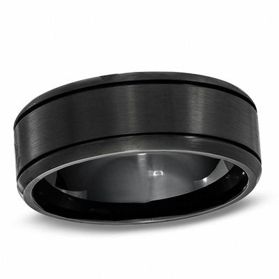 8mm Brushed Matte Black Titanium Stainless Steel Classical Simple Plain Ring  Wedding Band (stainless-steel, 5) | Amazon.com