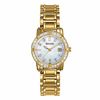 Thumbnail Image 1 of Ladies' Bulova Highbridge Diamond Accent Gold-Tone Watch with Mother-of-Pearl Dial (Model: 98R165)