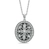 Thumbnail Image 1 of Lab-Created White Sapphire Oval Locket Pendant in Sterling Silver