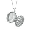 Thumbnail Image 2 of Lab-Created White Sapphire Oval Locket Pendant in Sterling Silver