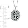 Thumbnail Image 3 of Lab-Created White Sapphire Oval Locket Pendant in Sterling Silver