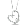 Thumbnail Image 1 of 6.0mm Heart-Shaped Lab-Created White Sapphire Heart Pendant in Sterling Silver